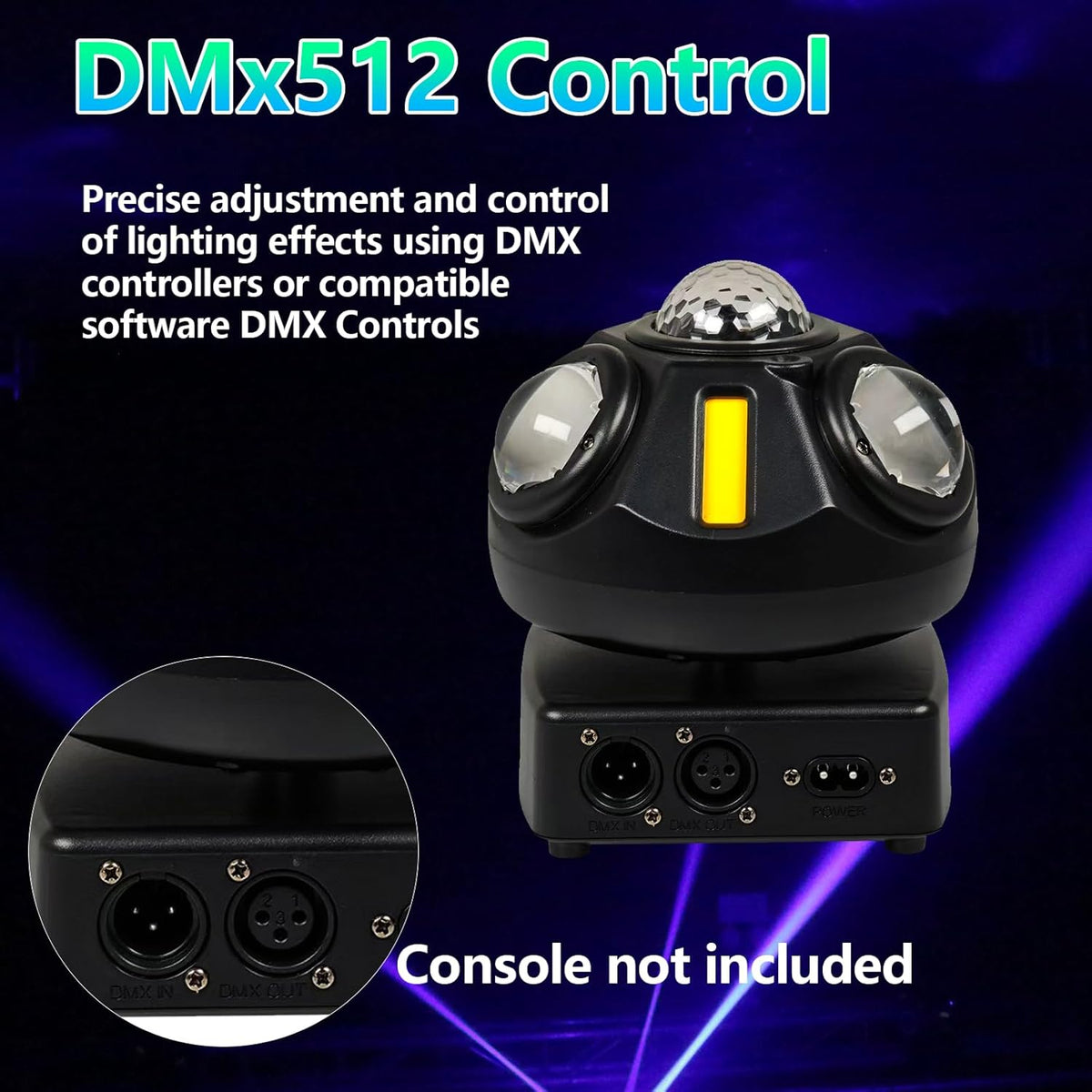 Moving Head LED 60W Beam Disco Light Partylict 21CH Stage Light Disco Light for Party Cellar Wedding Club (Spherical Shape) - QUORE
