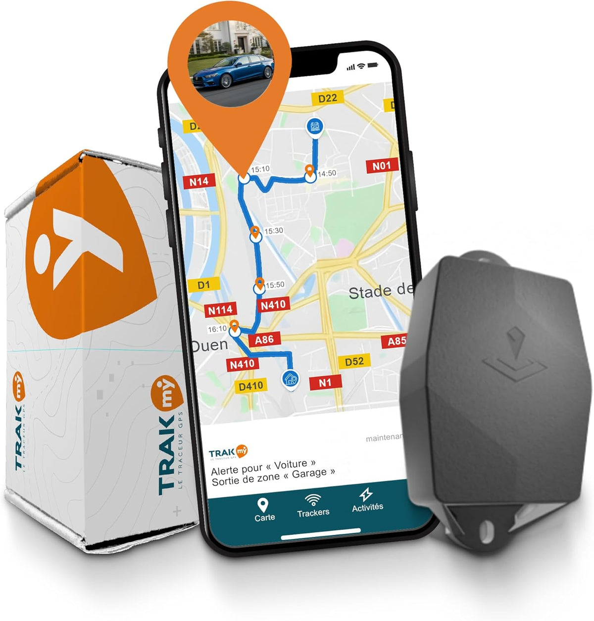 Maxi-GPS-tracker: 5 jaar batterijduur + 1 jaar gratis + zonder simkaart + zonder bedrading. Auto, boot, aanhanger, camper - BTP: bouwplaatsuitrusting