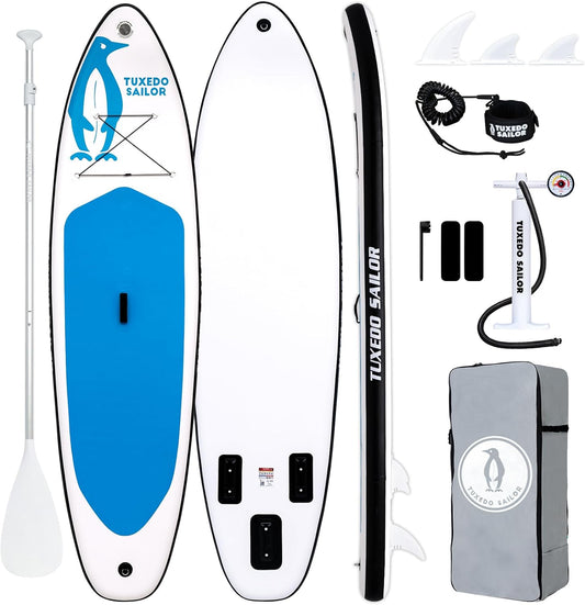 Tuxedo Sailor Opblaasbaar Stand-up Paddleboard 320 x 83 x 15 cm Opblaasbaar SUP Voor Alle Niveaus van Vaardigheden