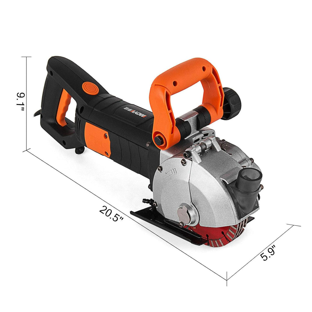 BuoQua wandfrees wandfrees 5000 tpm wandchaser machine 4800 watt muur ruwe snijmachine schokmachine 42 mm voor baksteen graniet, marmeren betonfrees notcher groover met 5 x zaagbladen