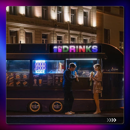 Flexibel led-displaybord, 99 x 20 cm, programmeerbaar RGB-loopschrift via Bluetooth Smart app, full-colour Devil Eyes Matrix paneel, voor autostyling, bar, reclame, restaurant, winkel, feestdecoratie