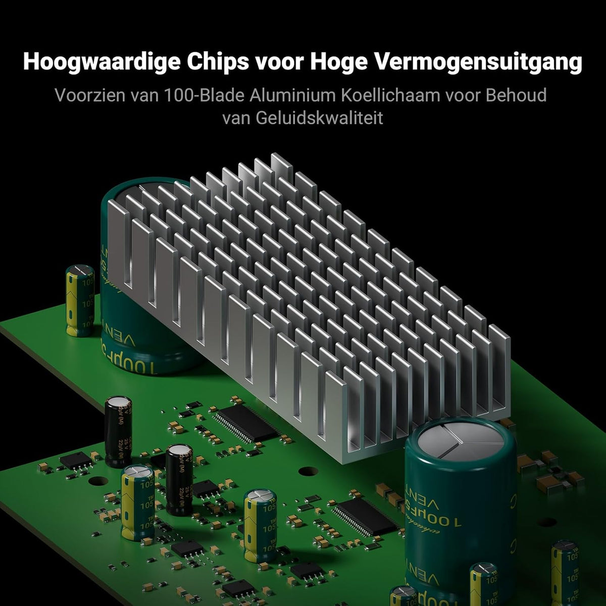 Fosi Audio MC351 Versterker Stereo 2.1 Kanaals met DAC, Home Audio Stereo Hifi Versterker, met Dubbele TPA3255 Chips, VU Meter Ontvanger met Bluetooth en USB/OPT/COAX, voor Passieve Luidsprekers