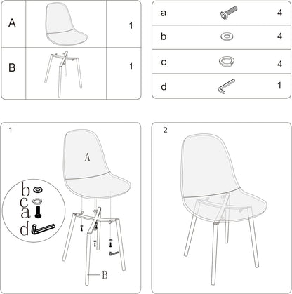 CangLong Acryl Ghost Crystal Clear Zitting, Moderne Plastic Shell Accent Zijstoelen voor Keuken, Dineren, Wonen, Gasten, Slaapkamer, Set van 4