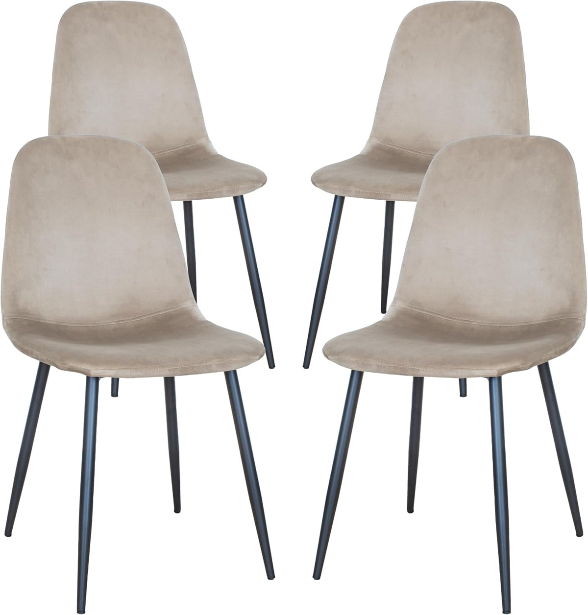 GARDENIA Becky Chairs, Steel, Beige, 4, Unit