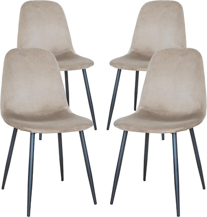 GARDENIA Becky Chairs, Steel, Beige, 4, Unit