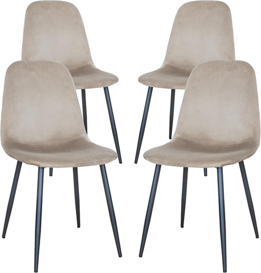 GARDENIA Becky Chairs, Steel, Beige, 4, Unit