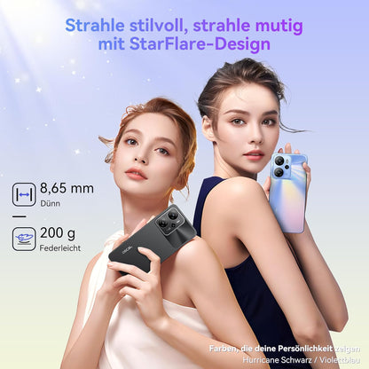 OSCAL Tiger 13 Mobiele telefoon 5G Android 14, Gemini AI, 24 GB + 256 GB/TF-2 TB, Octa Core smartphone 90 Hz display 6,67 inch HD+, 18 W snel opladen, AI 50 MP, 5G Dual SIM/NFC/Face ID/GPS/OTG