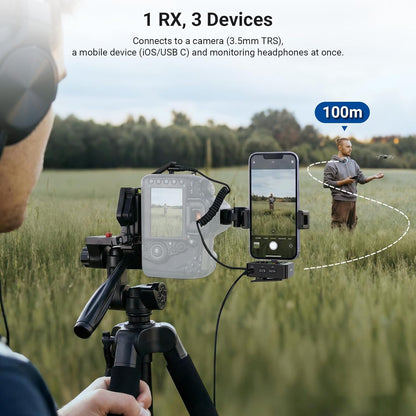 NEEWER CM26 Pro AI Draadloze Microfoon Compatibel met iPhone Android Telefoon Camera PC, Lavalier Revers Mic DSP/MCU Ruisonderdrukking Mute Gain Low Cut 48KHz/24Bit 88dB SNR 50H Batterij 100 m Bereik