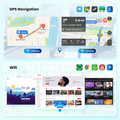 2G+64G Android Autoradio 1 Din Draadloos CarPlay Android Auto 7 inch Handmatig Inklapbaar Scherm met Mirror Link Dual Bluetooth FM/RDS/EQ WiFi Navi GPS USB Stuurwielbediening Achteruitrijcamera
