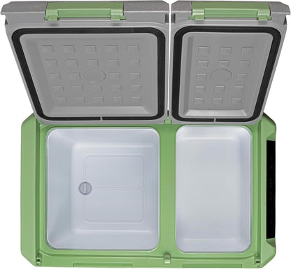 Steamy-E Single Zone 45, Elektrische Compressor Koelbox met twee compartmenten, 32 Liter, Grijs, 12V/230V, voor vriezen en koelen van -20 tot +20, ideaal voor op de camping