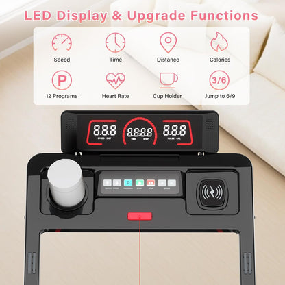 Loopband – Inklapbare Loopband – Hardloopband – Treadmill – Walking Pad – 12 Programma’s & Hartslagmeter – Draadloos Opladen & 10% Handmatige Helling