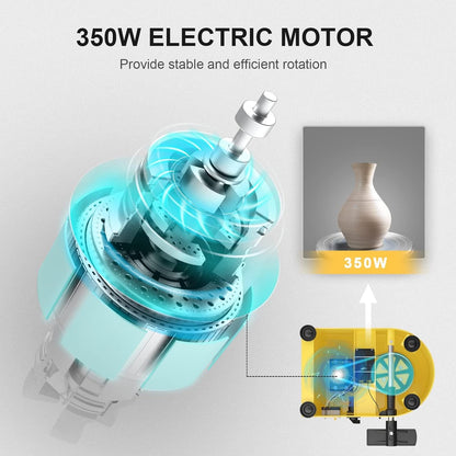 Elektrisch Aardewerkwiel, 25 cm Pedaal Pottenbakkersschijf met Afneembare ABS Basis en Draaitafel Draaitafel Klei Tool voor Keramiek DIY DIY DIY