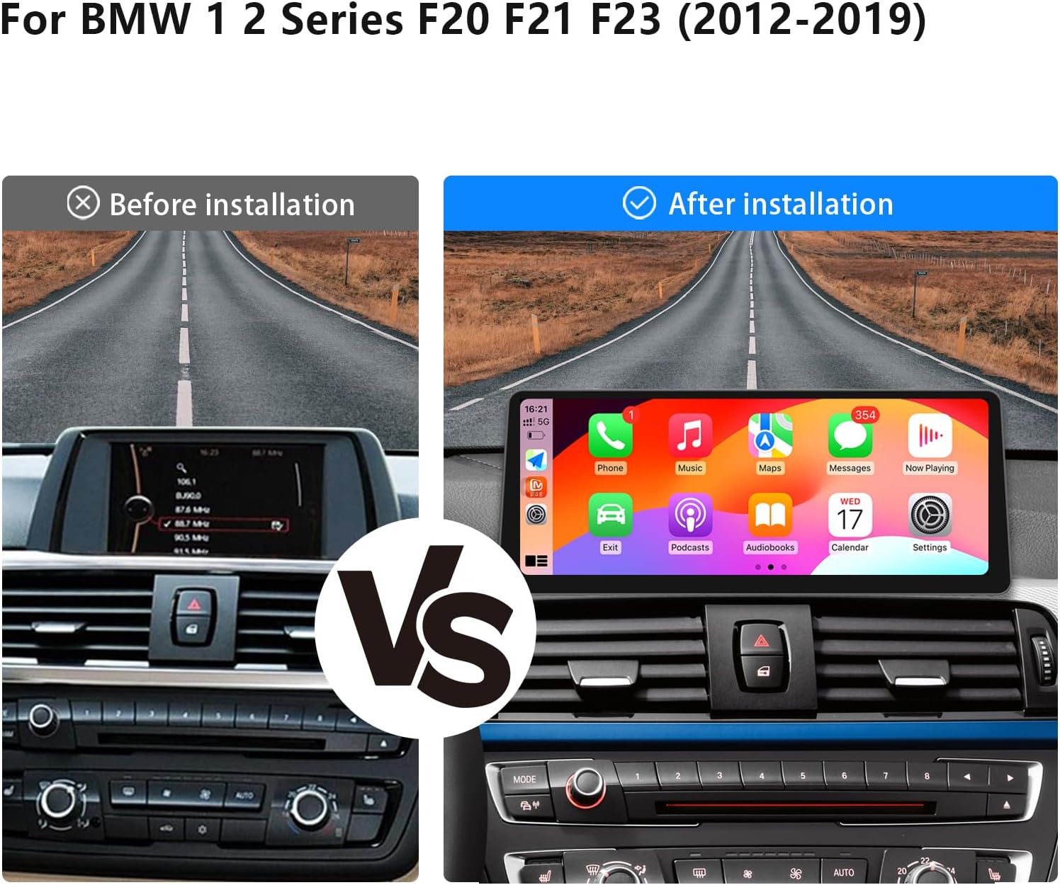Ultra Narrow 12.3 inch 1920 * 720 Android Car for BMW 1/2/3/4 Series F20 F30 2011-2016 NBT Carplay Car Radio Multimedia Player Stereo Touch Screen Bluetooth (Linux NBT System) - QUORE