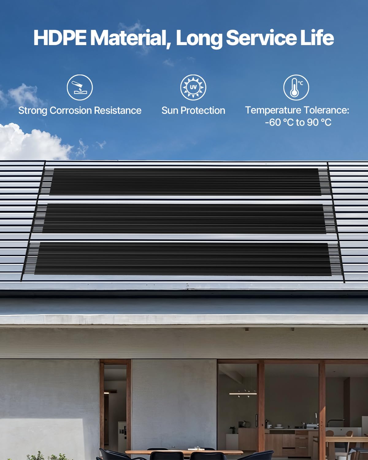 VEVOR Zonnecollector zwembadverwarming, 1235 x 7340 mm, HDPE-zwembadverwarmingssysteem, met complete accessoires, zonnepaneel, verhoogt de watertemperatuur, voor bovengrondse en ondergrondse zwembaden