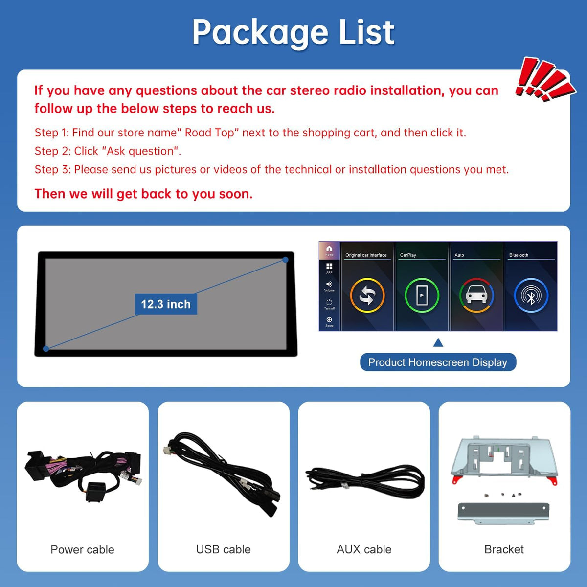 Road Top CarPlay Screen, 12.3 inch Car Radio Touch Screen for BMW X5/X6 Series E70/E71 with CIC System (2009-2014 year), Car Stereo with Narrow Bezel, Compatible with Apple CarPlay/Android Auto/MirrorLink - QUORE