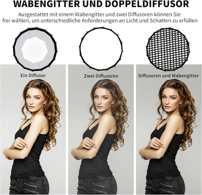 LED-softbox – Softbox – Fotolamp – Videolicht – Studiolicht – Handheld Met Handgreep – 55 Cm 60 W – Instelbare Kleurtemperatuur 3000-6500K