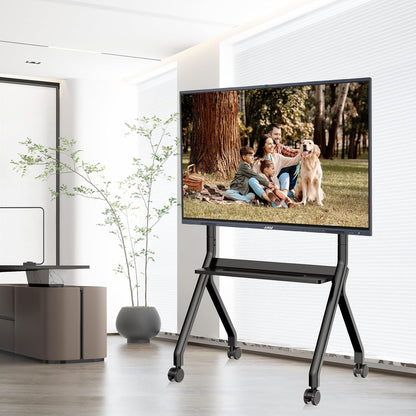 JAV Smart Board Stand voor 47-65 inch Interactief Whiteboard met 360 ° Slotwiel Tot 80 kg voor Moderne Kantoor of Klaslokaal