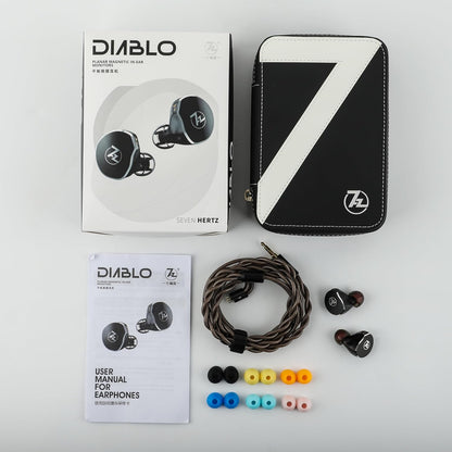 Linsoul 7Hz x Crinacle: Diablo/Divine In Ear Monitor,Hoofdtelefoon met 14,5 mm Planar Magnetische Drivers,IEM HiFi met Afneembare 2pin Monokristallijne Koperen Kabel voor Audiofielen (Diablo, Zwart)