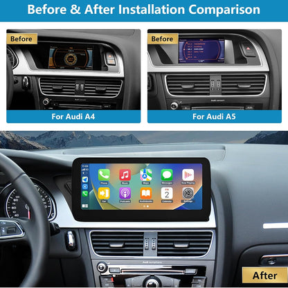 Ninetom Wireless Carplay & Android Car, Car Radio 12.3'' Touch Screen for 2009-2015 Audi A4 A5 S4 S5 with 2G MMI System, Supports Mirrorlink, Camera, Navigation - QUORE