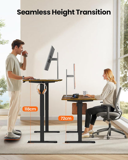 ErGear Elektrisch Zit-Sta Bureau Hoogte Verstelbaar 160 x 80 cm, Zit-Sta Bureau met 4 Geheugen Smart Paneel, Kantoor Bureau thuis met Verdeelplaat