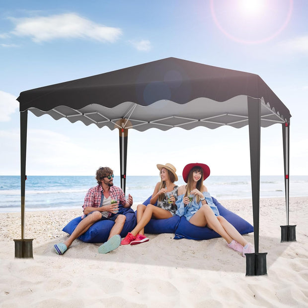 Paviljoen - Tuinpaviljoen - Partytent - Tuintent - Pop-up Kliksysteem - Stabiel - Opvouwbaar - Waterdicht - Winterbestendig -  50+UV-Bescherming - voor Tuin - Buiten - Achtertuin - 420D Oxford - Metalen Frame - 3 x 3 m - Zwart