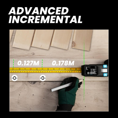 DTX10 3-in-1 digitale meetlint, 100 m oplaadbare lasermeetlint met automatische vergrendeling, directe digitale uitlezing, verlengde laserlijn en incrementele meting, vervangbaar meetlint
