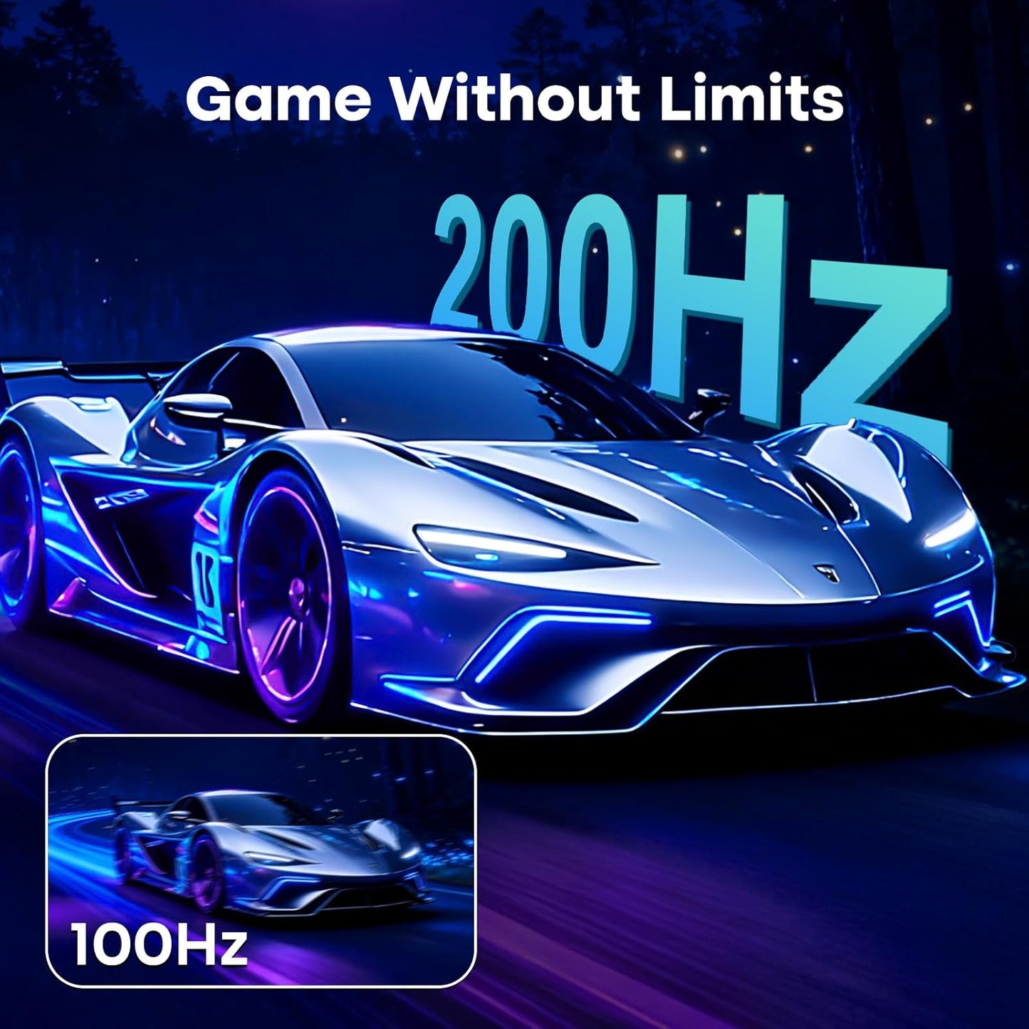 Amzfast 27 inch gaming display QHD 2560 x 1440 200 Hz, Fast IPS scherm, sRGB 132%, HDR 450cd/m², geïntegreerde luidsprekers, 1MS MPRT, VESA 100X100, HDMI 2.0/DP 1.4 - AMZG27F5Q