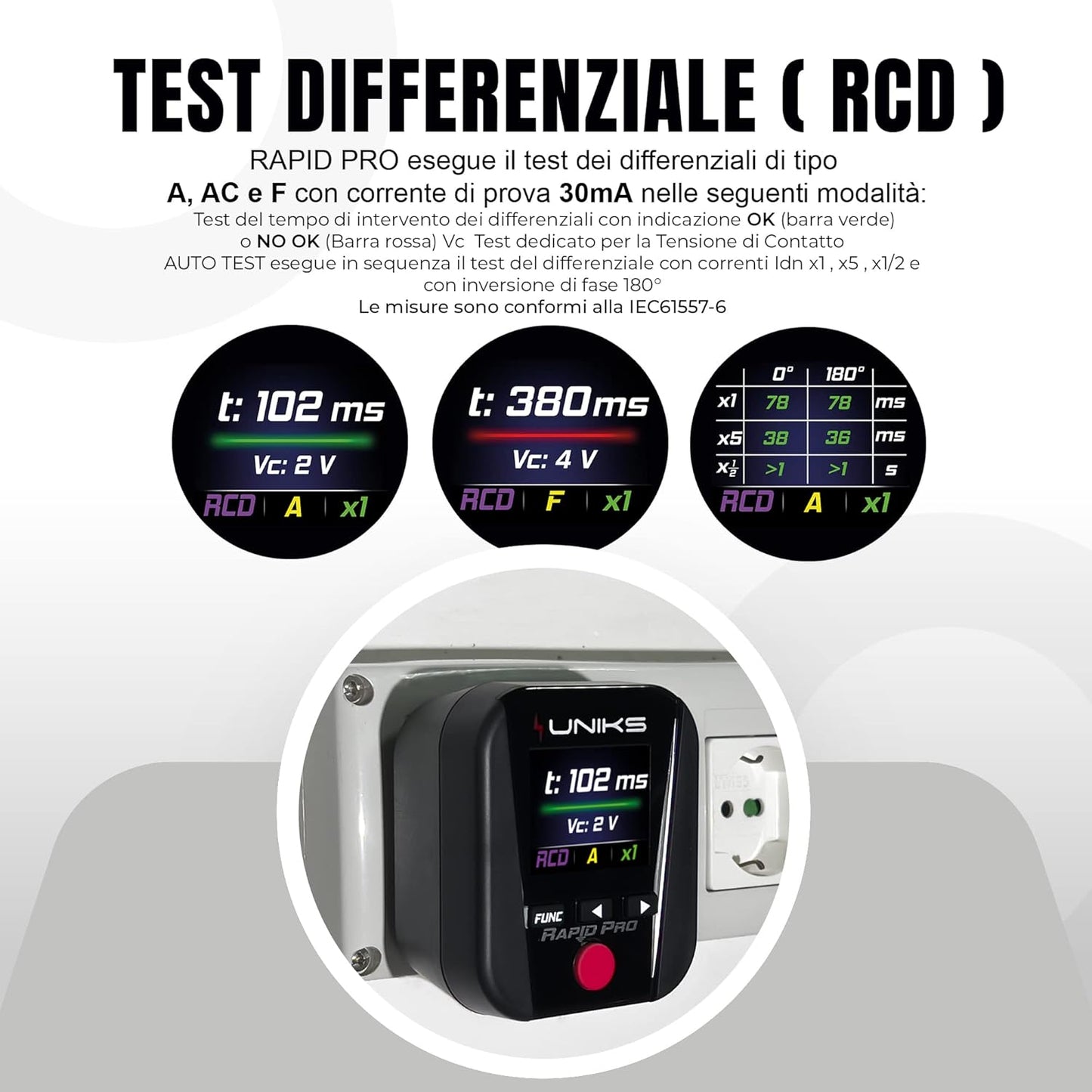 Uniks Multifunctioneel in zakformaat voor de inspectie van elektrische installaties - RAPIDPRO