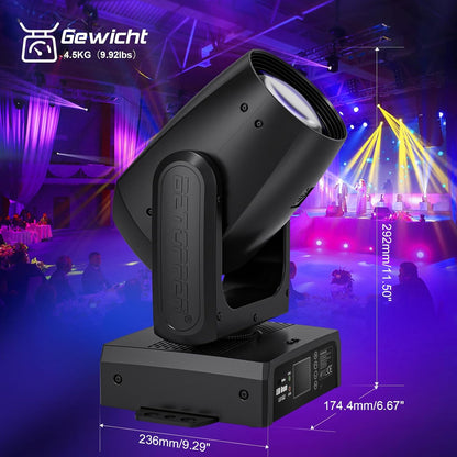 150W Moving Head DJ Licht, BETOPPER Mini LED podiumlicht, RGBW Roto Prisma Beam Licht, geluid geactiveerd & DMX-512 control schijnwerper voor feest, bar, club, DJ podiumverlichting, 1 stuk