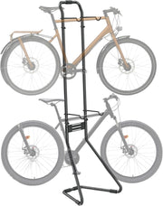 Fietsstandaard - Fiets Montagestandaard - Fietshouder - voor 2 Fietsen - Volledig Instelbare - Wandhouder - Ideaal voor MTB - Hybride Fietsen - Verticale Fietsstandaard - Houdt tot 40 kg - 66.5 x 55.8 x 219 cm - Zwart