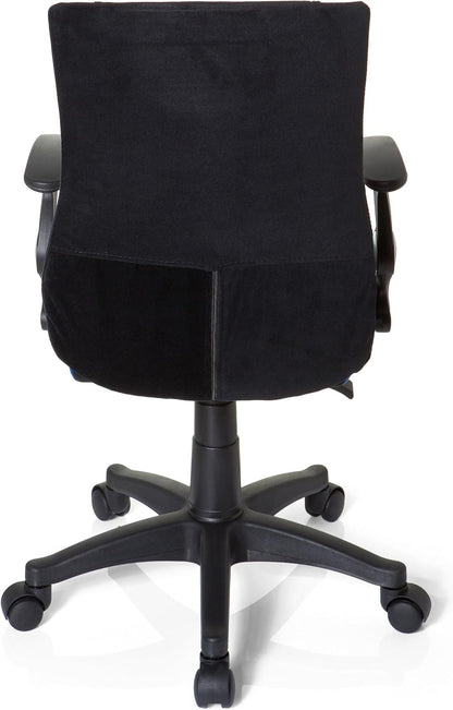 hjh OFFICE 670470 kinder bureaustoel KIDDY PRO AL stof zwart/blauw armleuningen comfortabele bekleding kinderstoel bureau chair