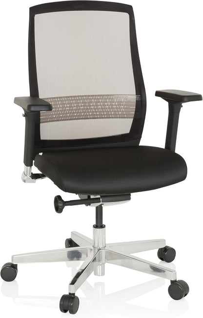 hjh OFFICE FOUNTAINE 657658 bureaustoel zwart draaistoel ergonomisch met zelfherstellende netrug