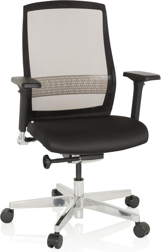 hjh OFFICE FOUNTAINE 657658 bureaustoel zwart draaistoel ergonomisch met zelfherstellende netrug