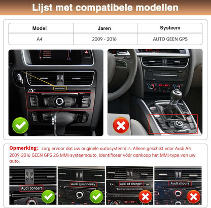 Autoradio's voor Audi A4 Touchscreenradio 8,9 inch voor A4 2009-2015 met 2G MMI-systeem Carplay Android Auto-display