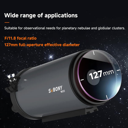 Svbony MK127 Adult Telescope, 127mm Aperture f/11.8 Telescope for Astronomy, Maksutov Cassegrain OTA, Dual-Speed Focus Catadioptric OTA for Visual Astronomy and Planetary - QUORE