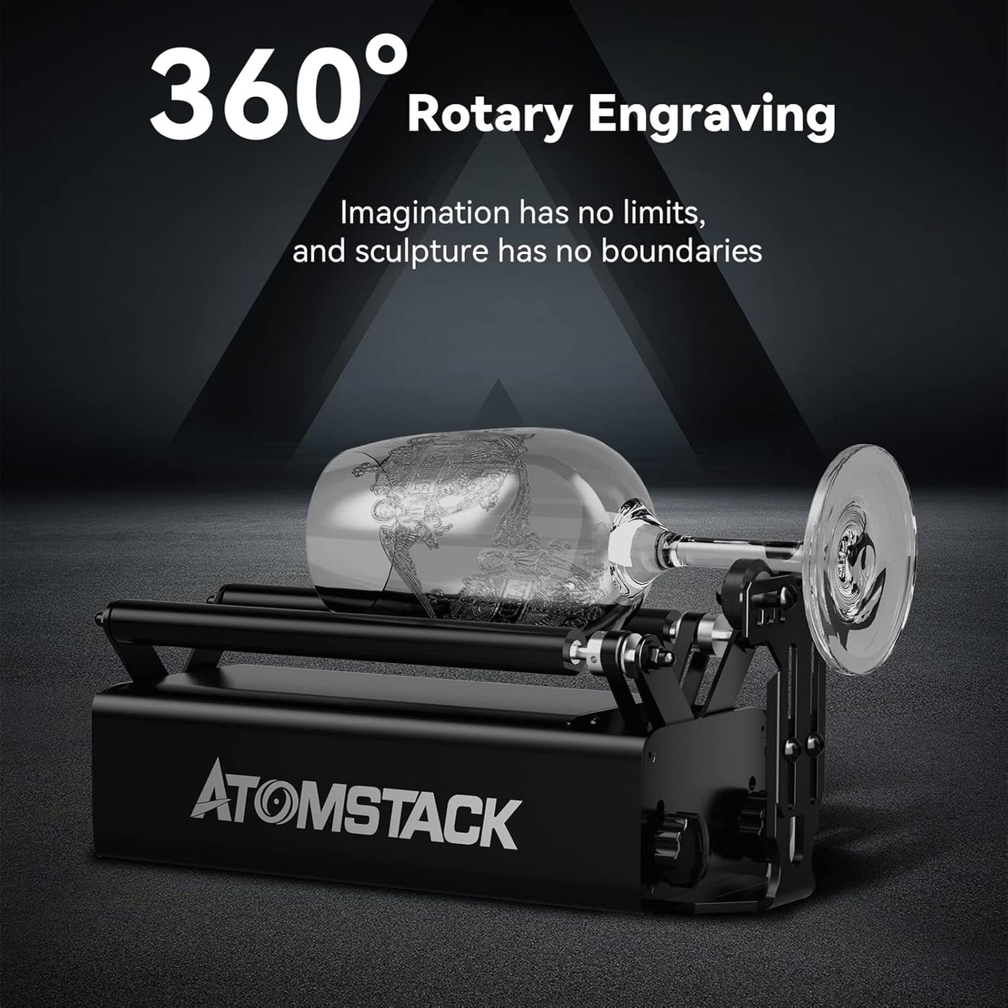 Laserrotatieroller – Rotatiemodule Voor Lasergraveermachine – Graveerroller – Y-As Rotatiewals – Roterende Roller Voor Cilindrische Objecten – 360° Gravure – 8 Instelbare Diameters Van 4 Tot 100 Mm