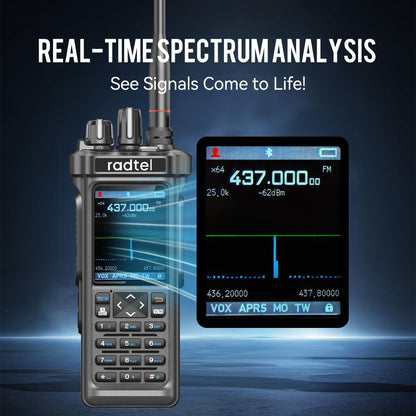 Radtel RT-950 PRO Ham Radio 27Mhz TX GPS/APRS, 10W Walkie Talkie Handheld Tweewegradio met groot bereik (inclusief programmeerkabel en microfoon)