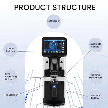LCD Lensometer Focimeter Lens Meter 7 inch Screen Touchscreen Focimeter Nieuwe Digitale Auto PD UV Printer PD Meter JD-2600A