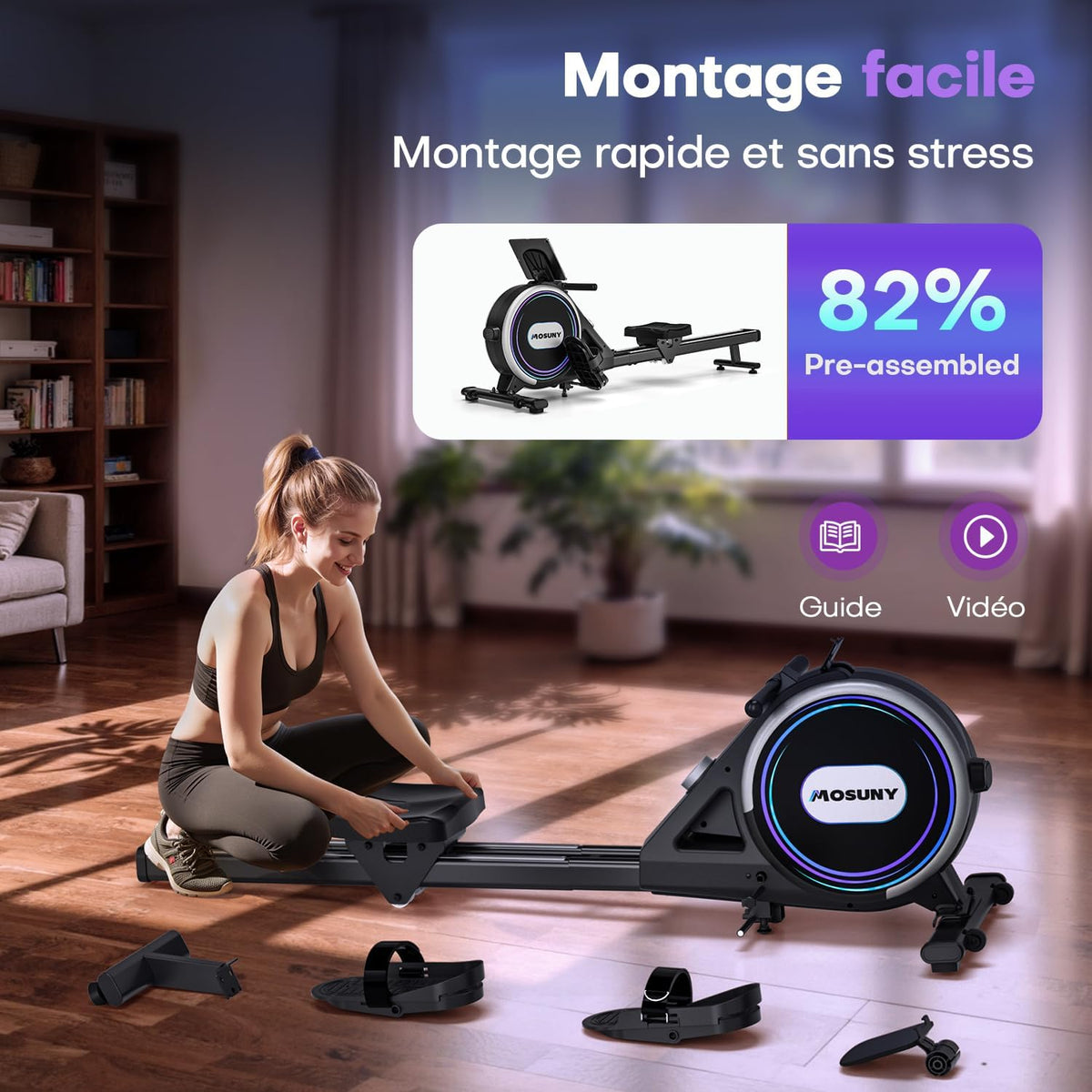 Rowing machine for strength training in the apartment - QUORE