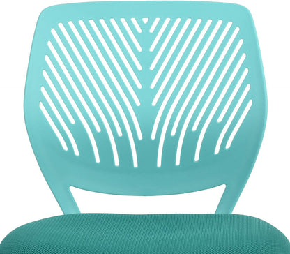 FurnitureR 2 stuks Home Office Chair, Ergonomische Verstelbare Hoogte Swivel Rolling, Computerstoel voor Thuis, Kantoor en Studie, Metaal, Blauw Turquoise, 38,5 cm x 40 cm x 75-87 cm