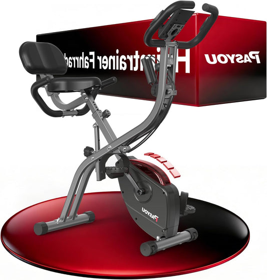 Hometrainer – Opvouwbare Fitnessfiets – Ergometer – Ligfiets – Fiets – 10 Magnetische Weerstanden – 7-voudig Verstelbare Zithoogte