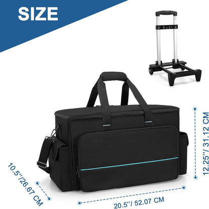 Rolling DJ Kabeltas – DJ Tas – Kabel Organizer – Gig Bag – Muziek Tas – Ruime Opbergruimte – Verwijderbare Trolley & Divider