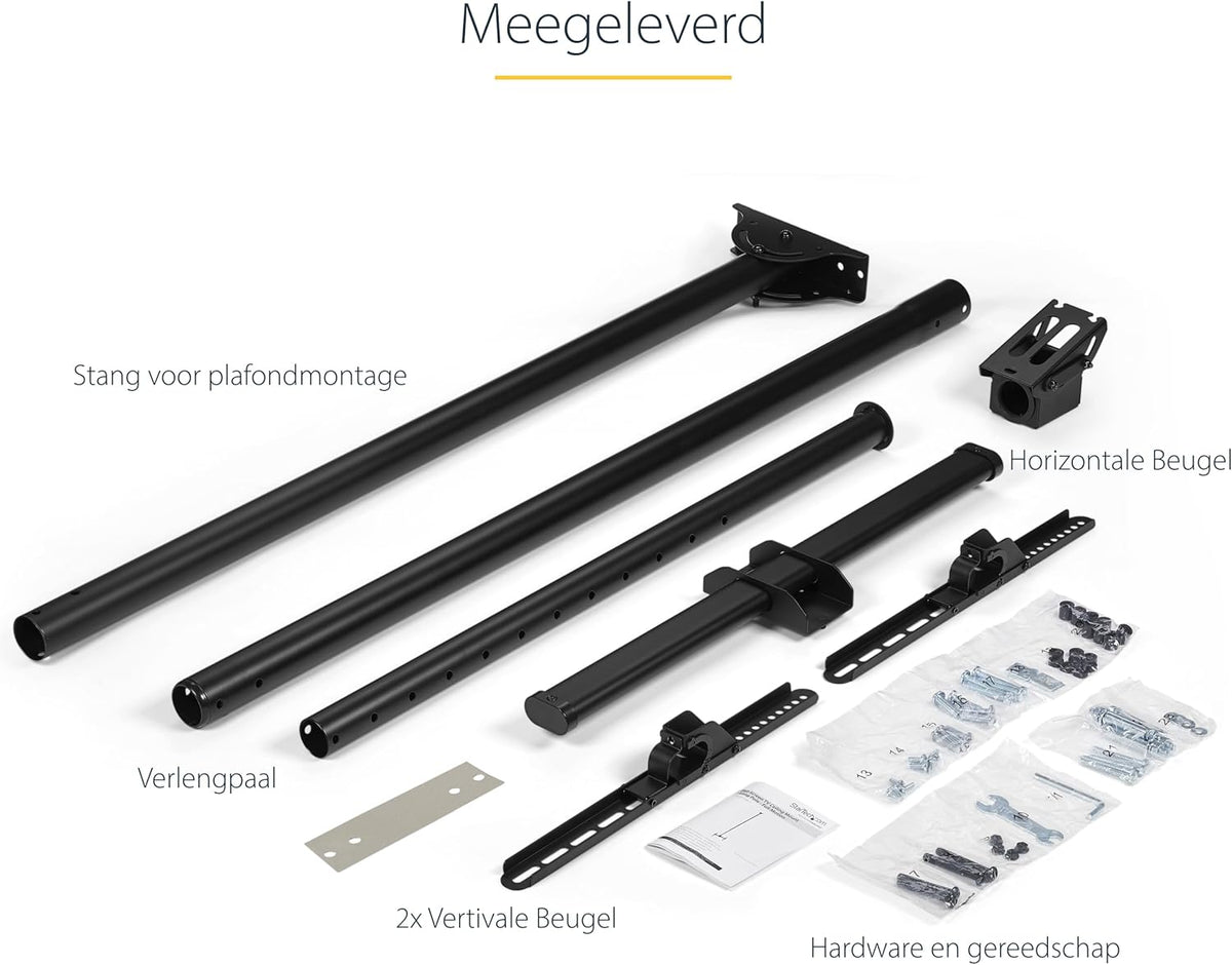 Plafondbeugel Voor Flatscreen Tv – Tv Plafondbeugel – Tv Beugel – Tv Houder – Tv Ophangbeugel – 32 Tot 75 Inch – Verstelbare Stang 2,5 Tot 2,9 M