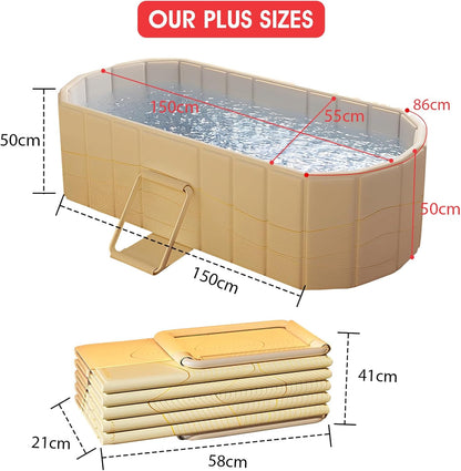 Opvouwbaar Bad – Opvouwbare Badkuip – Inklapbaar Bad – Zitbad – IJsbad – Ruim 150x55x50 cm – Vijf Lagen Warmte-Isolatie