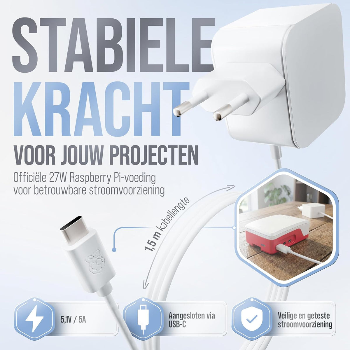 Raspberry Pi 5 8 GB Starter Kit | 128 GB Edition | Officiële USB-C 27W voeding | Officiële behuizing met ventilator | 4K Micro HDMI-kabel 1m | koellichaam