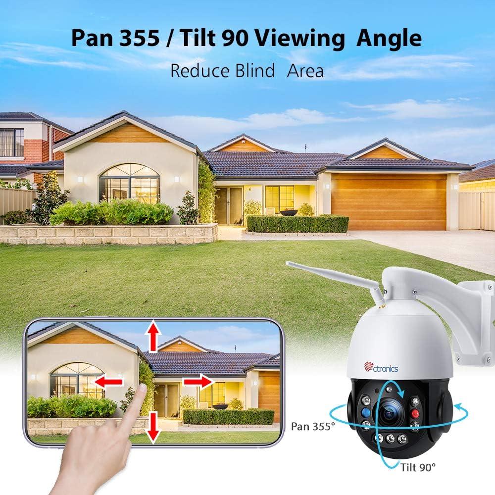 PTZ Beveiligingscamera Buiten – Wifi Camera – IP Camera – CCTV Camera – Bewakingscamera – 5MP Sony CMOS Sensor – 30x Optische Zoom & Nachtzicht 150m