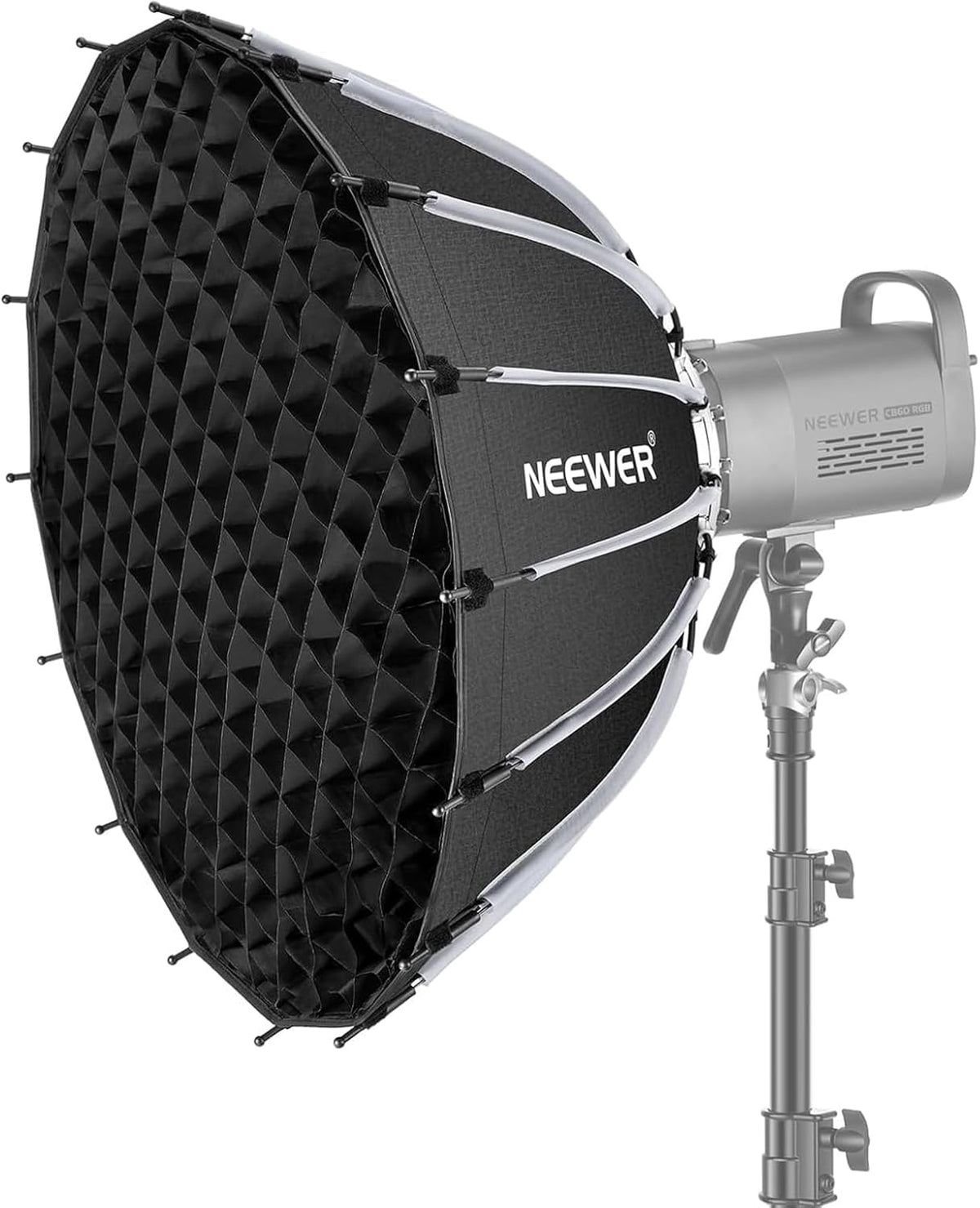 NEEWER Basics Parabolische Softbox-set, 65 cm, Bowens frame, met lichtdiffusers, voor fotostudio, video-opname, streaming, verlichting, compatibel met Godox, Aputure, NS37P