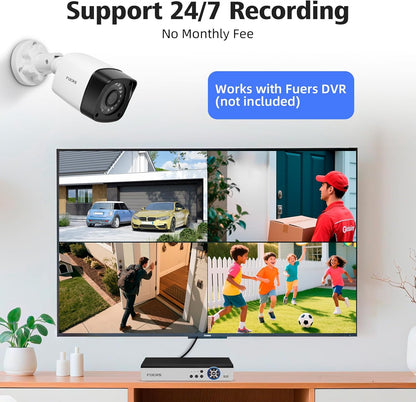 Fuers Outdoor camera, 5 MP bewakingscamera voor buiten, 2 stuks buitencamera met persoonsherkenning, draadloze beveiligingscamera met nachtzicht in kleur, IP66, smart weergave, 24/7 continue opname