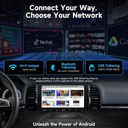 ATOTOZONE A5L Android Autoradio 2 Din Digitale media-ontvangers, Android Auto&CarPlay sans Fil, Tethering via WiFi/BT, Bluetooth,MirrorLink,48-B EQ DSP, FM/AUX (10.1")