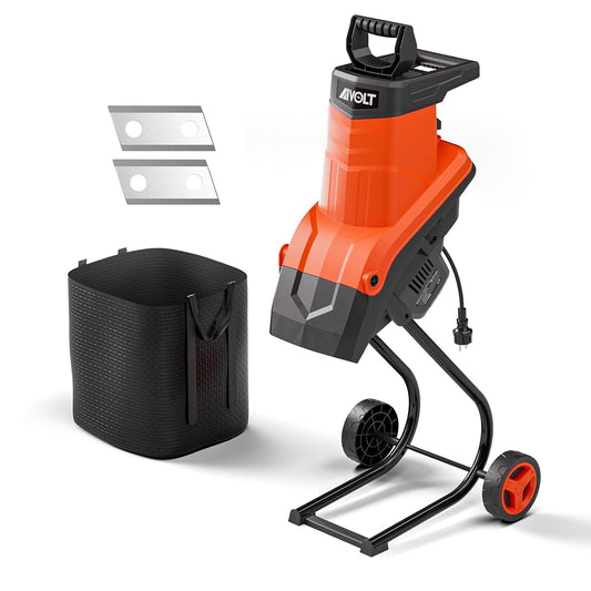 AIVOLT Electric Branch Chipper 2500W Electric Wood Chipper with Collection Bag 50L for Branch Cut Diameter 45mm - QUORE